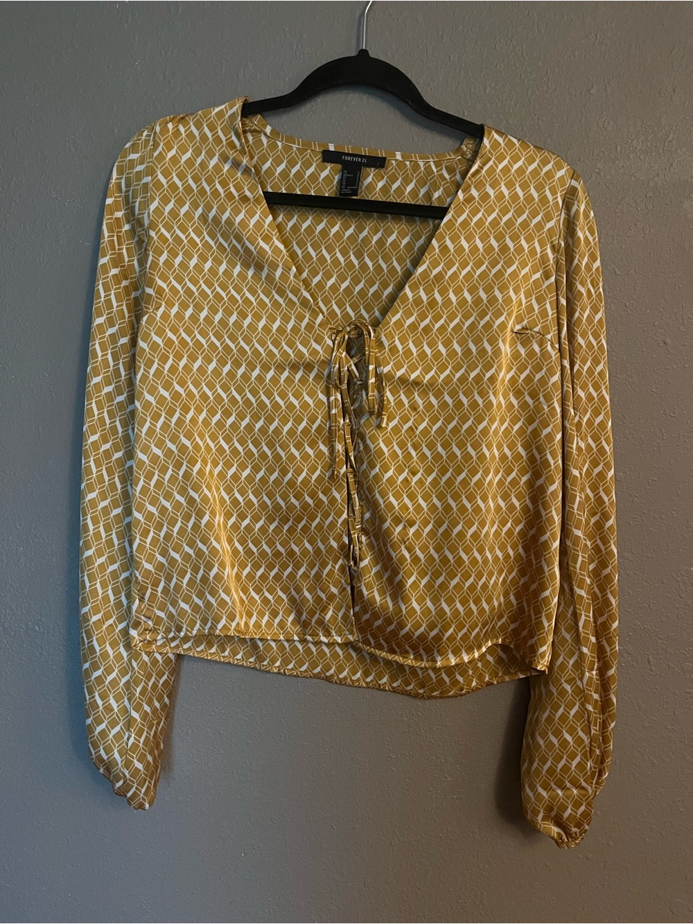 Satin Tie-Front Blouse